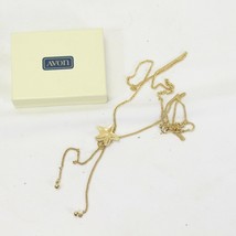 Avon Starfish Lariat Necklace Goldtone 27&quot; - $13.71