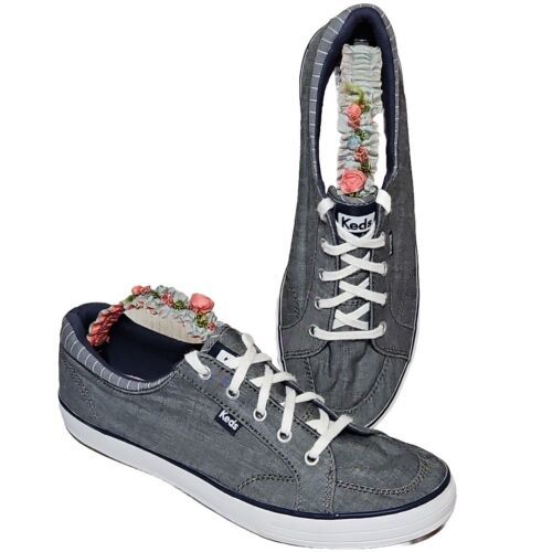 Primary image for Keds Chambray Sneakers Womens Size 9 Blue Center II Lace Up Canvas Shoes Stripe