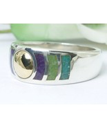 Stoneform Sterling/14K Multi-gemstone Opaque Ring Size 7 - €47,23 EUR