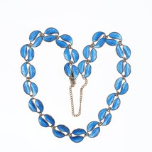 18&quot; David Andersen Blue enamel gilt sterling necklace - £264.32 GBP