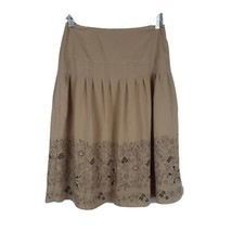 Apostrophe Women&#39;s Classy Skirt ~ Sz 6 ~ Knee Length ~ Tan ~ Lined - $13.49