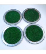 Pottery Barn Grass Turf Coasters Set 4 Football Baseball Golf Sports Ste... - €23,14 EUR