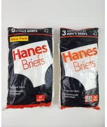 Lot 9 pair 6 &amp; 3 pack Hanes white briefs underwear 1995 - Size 42 Sealed... - £33.33 GBP