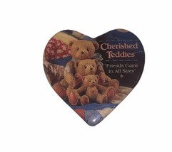 Vintage Cherished Teddies Heart Shaped Button Pin Friends Come In All Sizes Bear - £5.11 GBP