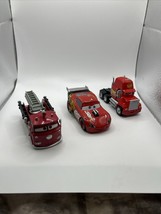 Disney Pixar Cars Die Cast Car Lot Of 3 ,Fire Truck , Mcqueen Rs, Mack Hauler - $25.23