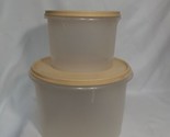Set of Vintage Tupperware Clear Container, Beige Lid, 227 226 229 263, USA - $16.49