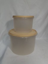 Set of Vintage Tupperware Clear Container, Beige Lid, 227 226 229 263, USA - £12.94 GBP