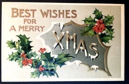 Best Wishes for a Merry Xmas Christmas PC B.B. London Made in Germany - £5.50 GBP