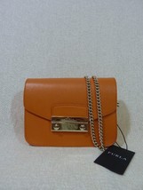 NWT FURLA New Tangerine Saffiano Leather Mini Julia Chain Cross body Bag $328 - £211.76 GBP