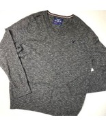 American Eagle Sweater Mens XL Gray V-Neck Athletic Fit Long Sleeve Knit... - £8.77 GBP