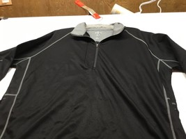 Antigua Mens Jacket Large Black 1/4 Zip Microfiber Desert Dry Xtra Lite Pullover - £12.40 GBP