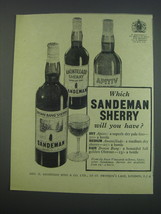 1957 Sandeman Sherry Ad - Which Sandeman Sherry will you have? - £14.78 GBP