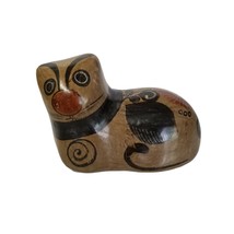 Vintage Mexican Cat Figurine Set Large &amp; Small Cat Mexican Pottery Mexico Folk - £23.93 GBP