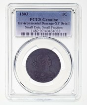 1803 1C Large Cent Small Date, small Fraction Graded by PCGS as XF Detail - £626.59 GBP