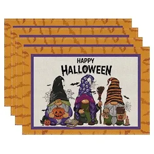 New Halloween Black Hocus Pocus Placemats Set Of 4 Table Mats 12 X 18 Inch Party - £29.66 GBP
