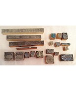 Lot 17 Vtg Letterpress Print Block Advertising Graphics Lead Wood Beechc... - $17.50 CAD