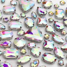 Sew on Rhinestones 104 PCS Mixed Shapes Glass Sew on Crystals for Crafts... - $14.47
