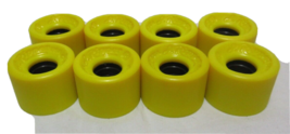 Vintage 8 J Gripper Yellow USA Made Precision Roller Skate Wheels NOS Loose - £46.98 GBP