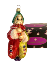 Vintage Christopher Radko Christmas Glass Ornament Clown Jester Playing Flute - $54.44