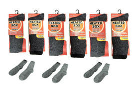 6 Pair Mens Heated Socks Thermal Winter Keeps Feet Warmer Longer - £19.77 GBP