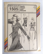 Stretch &amp; Sew #1505 Uncut Pattern 1981 Basic Dress &amp; Blouse Bust Sizes 3... - £7.82 GBP