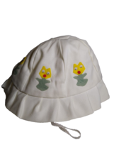 Vintage Child&#39;s Beach Hat Moving Eye Sun Flowers Japan Retro Mod 1960s Unused - £35.63 GBP
