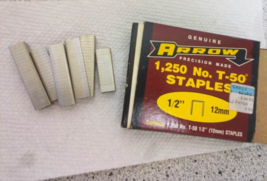 Genuine Arrow Precision Made No. T-50 ½&quot; (12mm) Staples (1,250 per bx) N... - $0.98