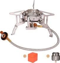 Portable Backpacking Stove with Piezo Ignition Windproof Camping Gas Stove Camp - £31.92 GBP