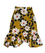 Anthropologie Eva Franco Asymmetrical Ruffle Hem Midi Skirt Bold Floral ... - $55.44