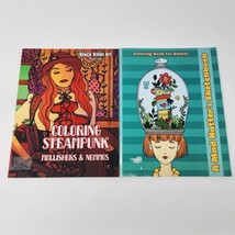 Steampunk Madhatter Fantasy Coloring Books For Adults and Teens Lot Of 2 NEW - £19.24 GBP