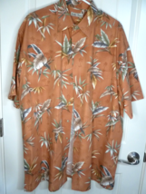 Hollis River XLT Tall Hawaiian Shirt Palm Leaves Short Sleeve 100% Cotto... - $11.87