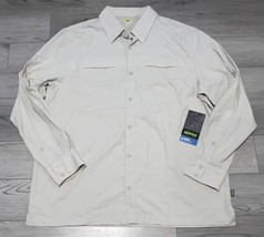 Koppen Hydo Moisture Control Tan Long Sleeve Button Down Sz L Hiking/Fis... - £14.45 GBP