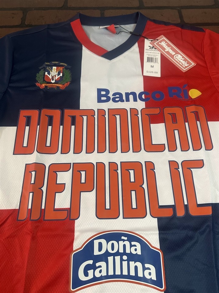 DOMINICAN REPUBLIC 1990 World Cup Team Headgear Classics Soccer Jersey ~New Item image 4