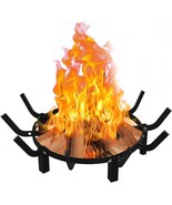 24 Inch Round Fire Pit Grate With 10 Bars For Firepit, Heavy Duty, Black - $86.30 CAD