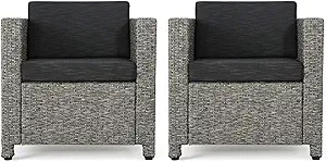 Christopher Knight Home Puerta Outdoor Wicker Club Chairs with Water Res... - $518.99