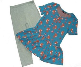 Girl&#39;s Baby Deer Fawn and Strawberries Turquoise Tunic, Leggings Outfit,... - $182.12 MXN