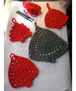 Cups holder &amp; pot holder set of 4 Christmas tree pattern table top set. ... - $563.13 MXN