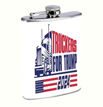 Truckers For Trump 2024 L3 8oz Stainless Steel Flask Drinking Whiskey Li... - £12.47 GBP
