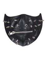 Unixes Silver Studs Leather Face Mask Tree Spike Men &amp; Women Zipper Leat... - $53.76 CAD