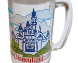 Vtg Disneyland Cinderella Castle Glass Stein Mug 5.5&quot; Walt Disney Produc... - $9.85