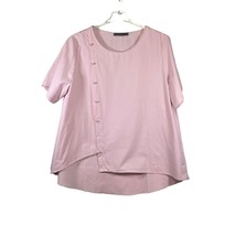 Zanzea Collection Womens Size 5XL Pink Assymetrical Button Front Blouse NWT - £14.62 GBP