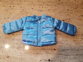 American Girl Blue Puffy Winter Jacket Coat Pink Star 18&quot; Doll RETIRED 2013 - $15.79