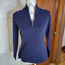 Womens Tommy Hilfiger 1/4 Zip Name Tape on the sleeve Sweater Size Large - £15.52 GBP
