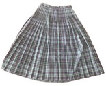 Vintage Tan Jay Women&#39;s Pleated  Skirt, Wool Blend Blue Green Plaid Sz 1... - £19.33 GBP