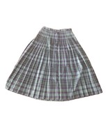 Vintage Tan Jay Women&#39;s Pleated  Skirt, Wool Blend Blue Green Plaid Sz 1... - £18.12 GBP