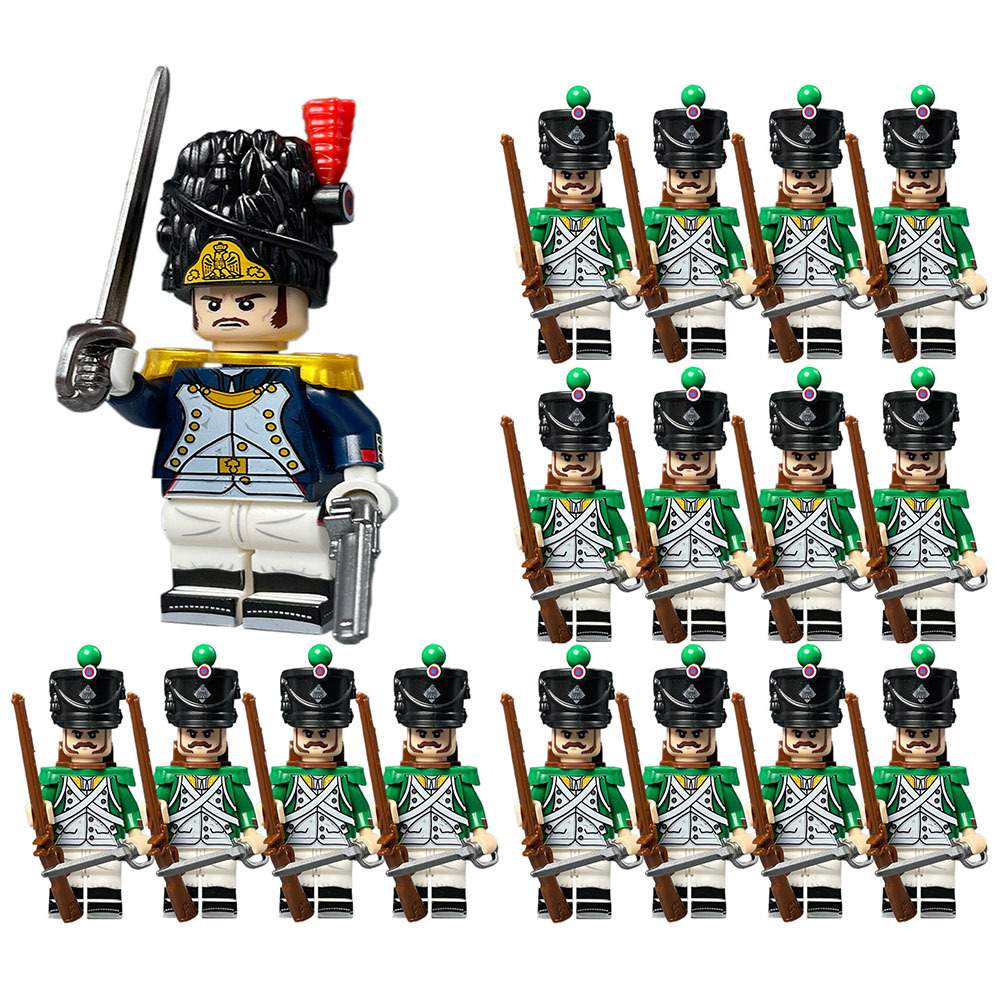 Napoleonic Wars Officer &amp; Italian Light Infantry 21 Minifigure Set - $32.89