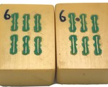 Lot of 2 Vtg MATCHING Six Bamboo Cream Yellow Bakelite Mahjong Mah Jong ... - $13.51