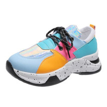 Women&#39;s Fashion Platform Lace-up Casual Sneakers - Color: MULTI, Size: 4... - $44.50
