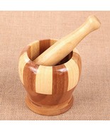 Bamboo Mortar and Pestle Spice Pounder Set Cuisine Spice Press Mixing Pot ! - $565.93 MXN