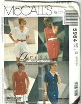 McCalls Sewing Pattern 5964 Dress One or Two Piece Size 20-24 - $8.15